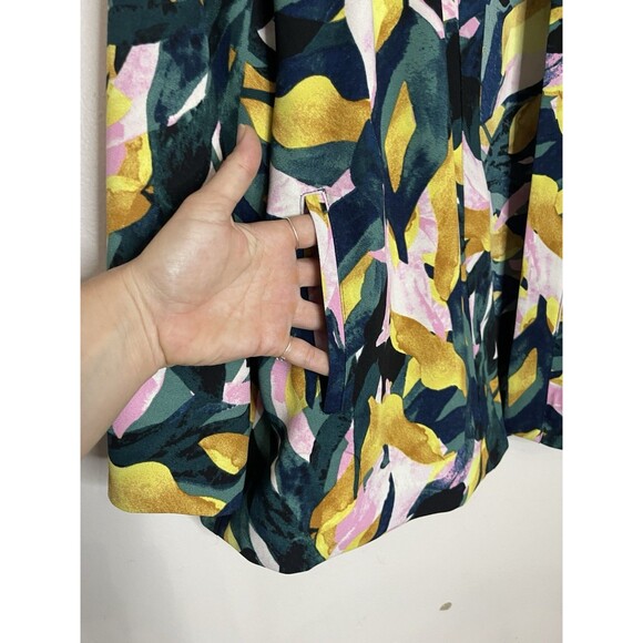 Apt 9 Tropical Green Yellow & Pink Open Front Cardigan Blazer Career Womens XL - Picture 3 of 7